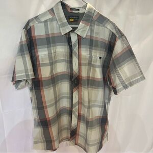 Eddie Bauer Men's Gray Plaid Moisture Wicking Sports Shirt- NEVER WORN!